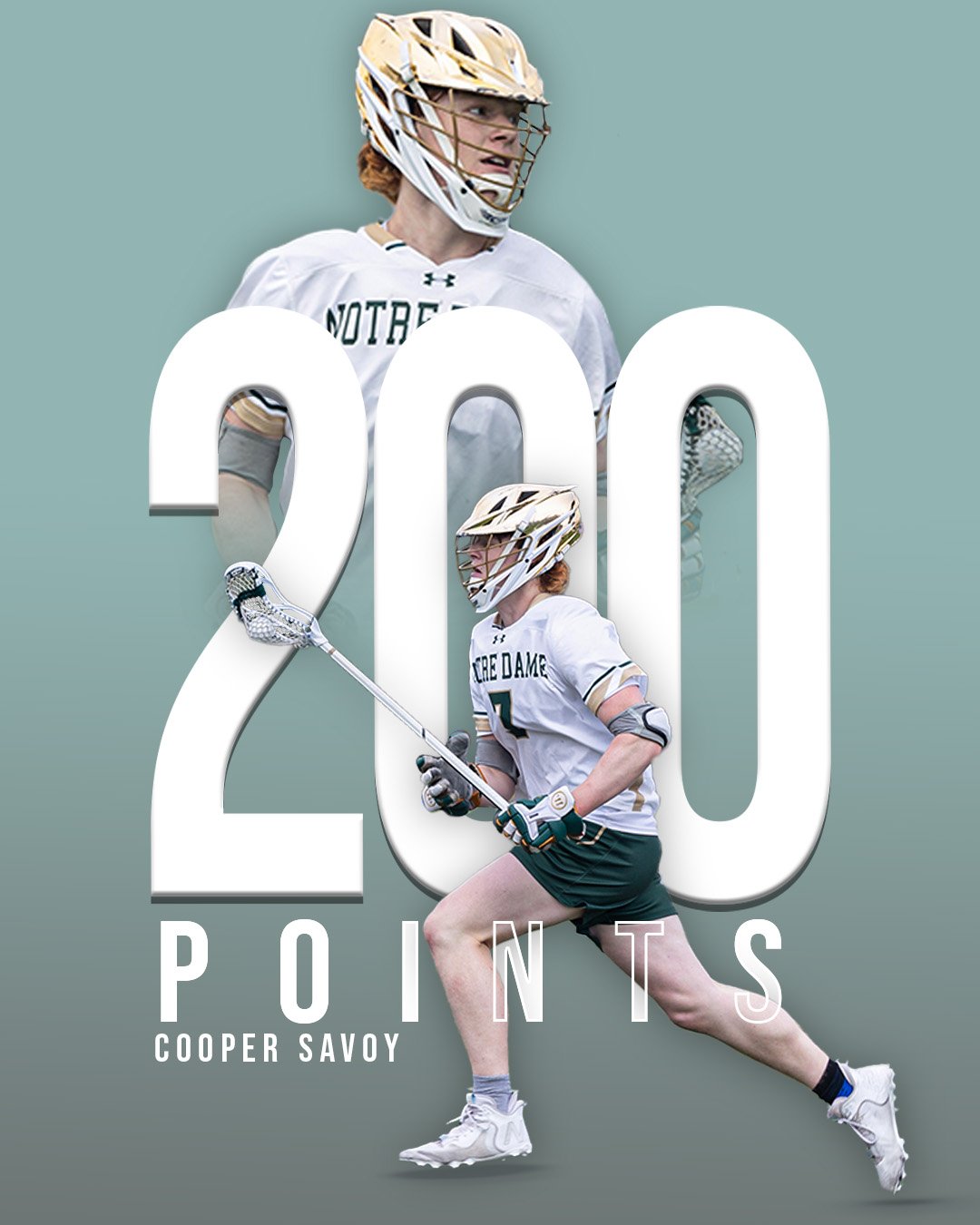 Congratulations to the four ND lacrosse players who hit milestones this season!